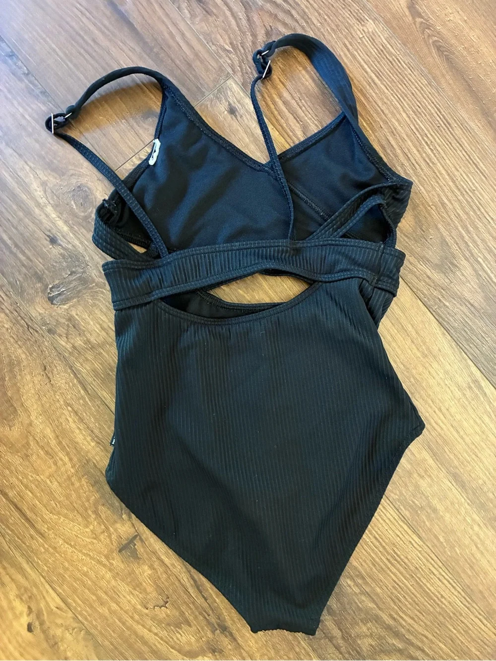 abercrombie kids Black Ribbed One-Piece Swimsuit